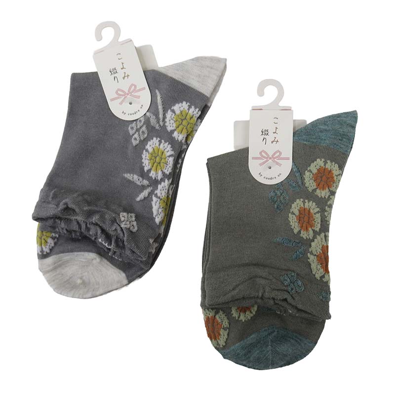 coudre un こよみ撚り 撫子ソックス